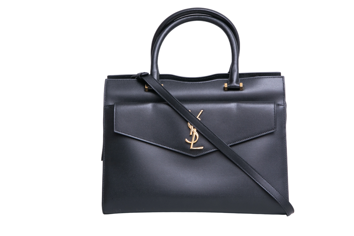 YSL UPTOWN MEDIUM TOTE LEATHER BLACK