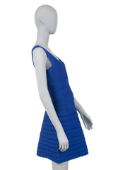 HERVE LEGER DRESS RAYON BLUE