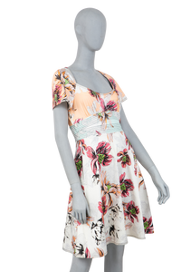 BLUMARINE DRESS COTTON FLOWERS