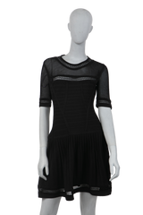 HERVE LEGER DRESS RAYON MANGA CURTA BLACK