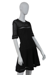 HERVE LEGER DRESS RAYON MANGA CURTA BLACK
