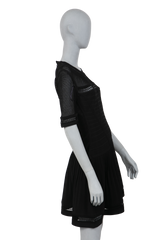 HERVE LEGER DRESS RAYON MANGA CURTA BLACK