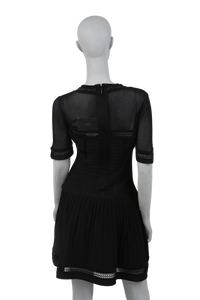 HERVE LEGER DRESS RAYON MANGA CURTA BLACK