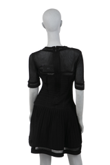 HERVE LEGER DRESS RAYON MANGA CURTA BLACK