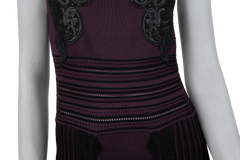 ROBERTO CAVALLI DRESS LONG PURPLE & BLACK