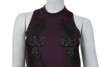 ROBERTO CAVALLI DRESS LONG PURPLE & BLACK
