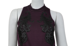 ROBERTO CAVALLI DRESS LONG PURPLE & BLACK