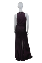 ROBERTO CAVALLI DRESS LONG PURPLE & BLACK
