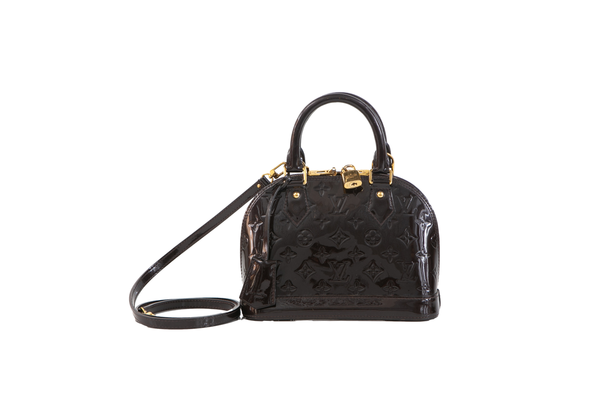 LV ALMA BB PATENT DARK WINE
