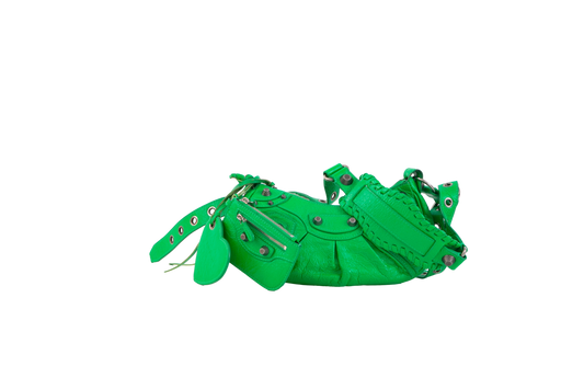 BALENCIAGA LE CAGOLE XS FLAG GREEN