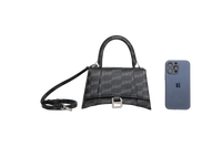 BALENCIAGA HOURGLASS SMALL BB MONOGRAM BLACK