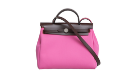 HERMÈS HERBAG 31 TOILE OFFICIER VACHE HUNTER PM 31 BUBBLEGUM RUBIS ROUGE 2024