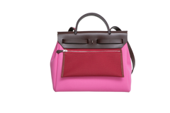 HERMÈS HERBAG 31 TOILE OFFICIER VACHE HUNTER PM 31 BUBBLEGUM RUBIS ROUGE 2024