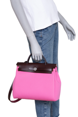 HERMÈS HERBAG 31 TOILE OFFICIER VACHE HUNTER PM 31 BUBBLEGUM RUBIS ROUGE 2024
