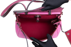HERMÈS HERBAG 31 TOILE OFFICIER VACHE HUNTER PM 31 BUBBLEGUM RUBIS ROUGE 2024