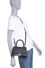 BALENCIAGA HOURGLASS SMALL BB MONOGRAM BLACK