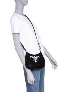 PRADA CLEO BAG SEQUINS BLACK