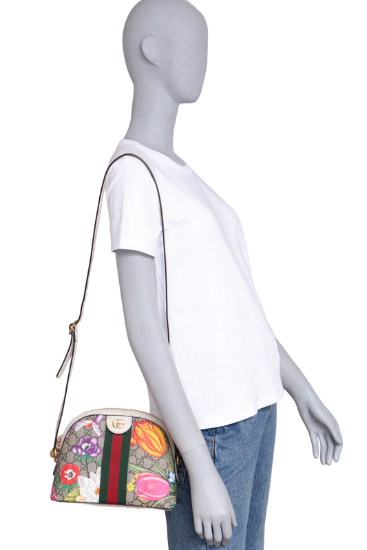 GUCCI OPHIDIA DOME SMALL FLORA & OFF WHITE