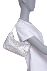 PRADA RE-EDITION 2000 OFF WHITE SATIN RHINESTONE