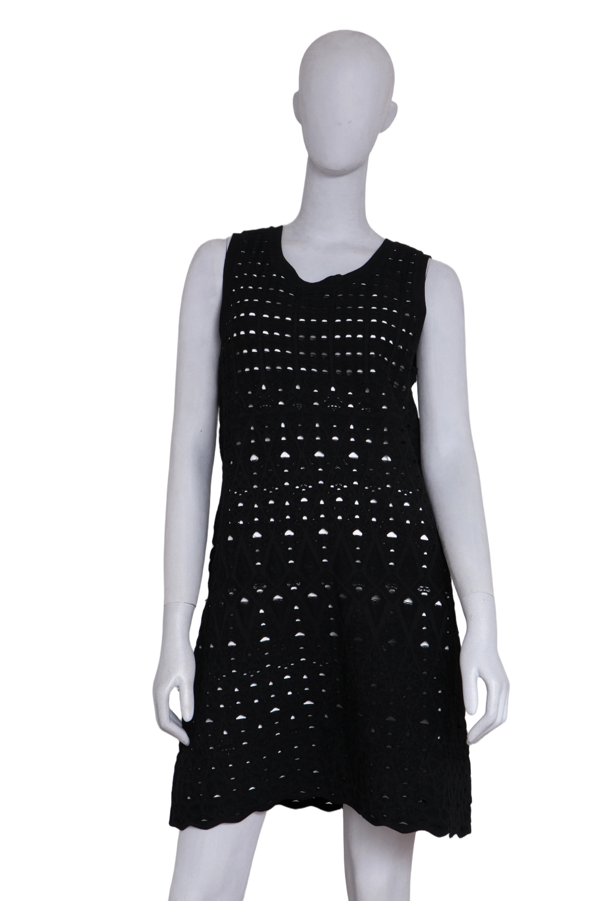 CHANEL DRESS SLEEVELESS BLEND CROCHET BLACK