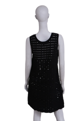 CHANEL DRESS SLEEVELESS BLEND CROCHET BLACK