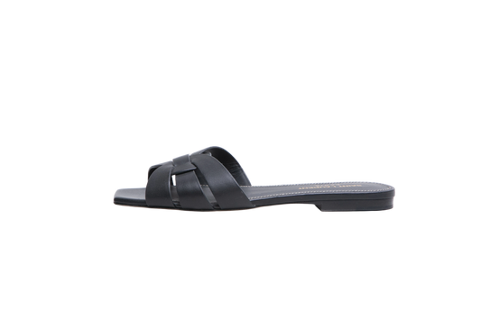 YSL SANDAL FLAT TRIBUTE BLACK - 34 BR