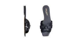 YSL SANDAL FLAT TRIBUTE BLACK - 34 BR