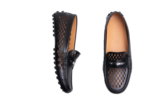 TOD'S GOMMINO DRIVING LEATHER BLACK - 35 1/2 BR