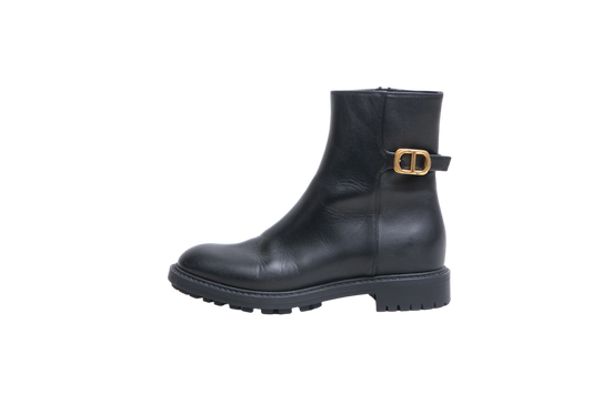 DIOR ANKLE BOOT CD LOGO LEATHER BLACK