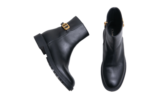 DIOR ANKLE BOOT CD LOGO LEATHER BLACK