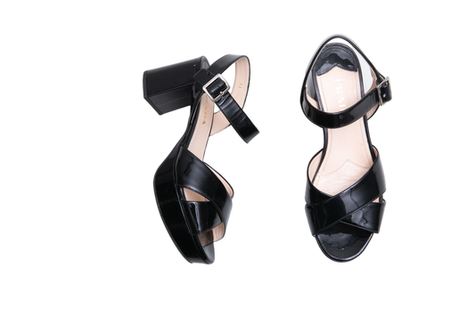 PRADA BLOCK JUMP PATENT ETHERAL BLACK - 36 BR