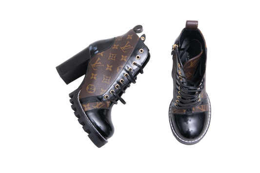 LV ANKLE BOOT STAR TRAIL BRUSHED MONOGRAM - 35 BR