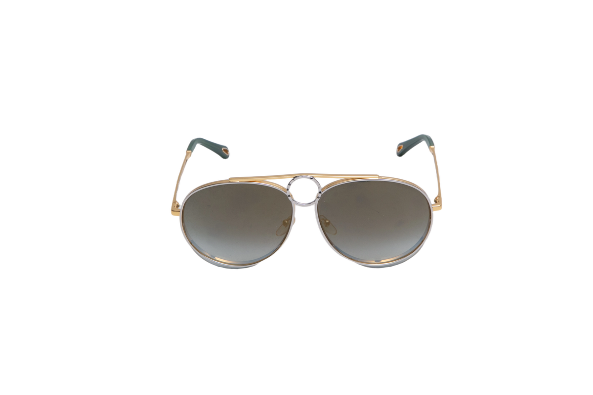 CHLOE ROMIE AVIATOR METAL/EMERALD GRADIENT