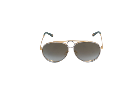 CHLOE ROMIE AVIATOR METAL/EMERALD GRADIENT