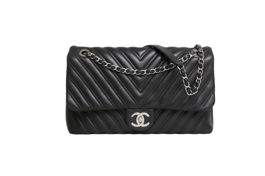 CHANEL CLASSIC SF JUMBO CHEVRON BLACK