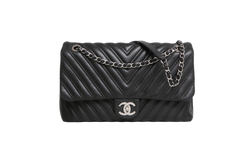 CHANEL CLASSIC SF JUMBO CHEVRON BLACK
