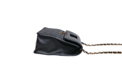 CHANEL AGED CALFSKIN GRAPHIC CATCH FLAP BLACK