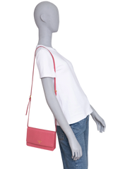PRADA WOC FLAP ON STRAP SAFFIANO PINK