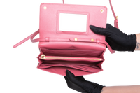PRADA WOC FLAP ON STRAP SAFFIANO PINK