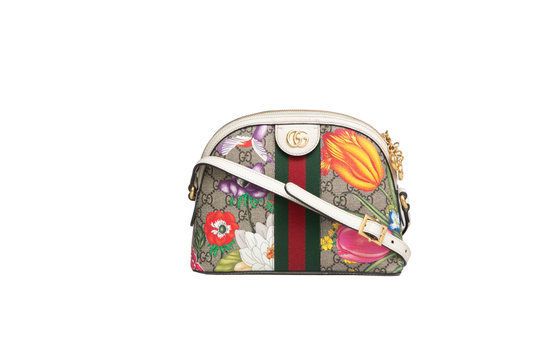 GUCCI OPHIDIA DOME SMALL FLORA & OFF WHITE