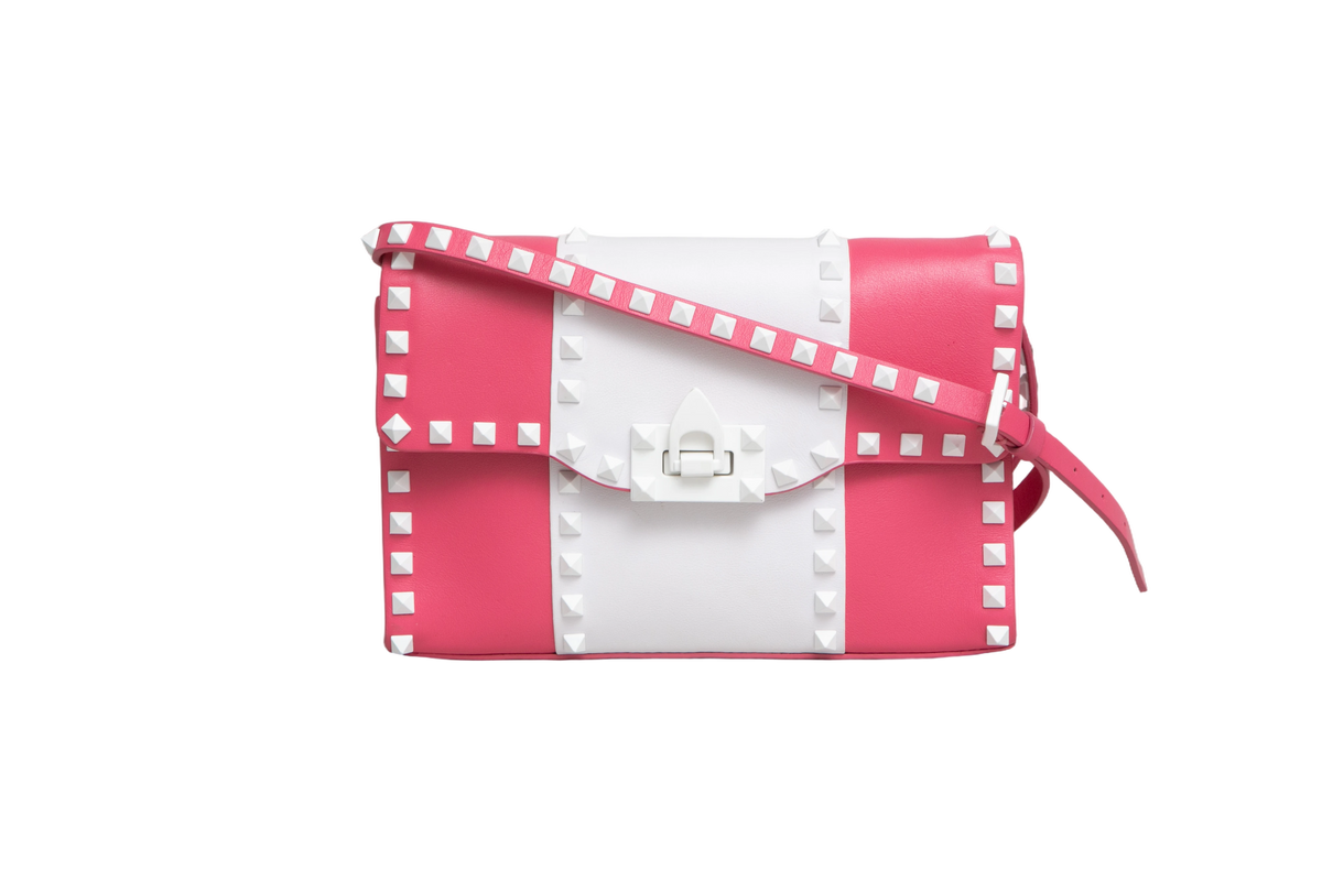 VALENTINO COLORBLOCK ROCKSTUD SHADOW PINK