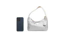 PRADA RE-EDITION 2000 OFF WHITE SATIN RHINESTONE
