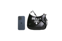 PRADA CLEO BAG SEQUINS BLACK