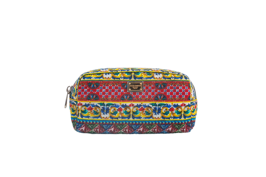 DOLCE & GABBANA NECESSAIRE NYLON PATTERN MAIOLICA