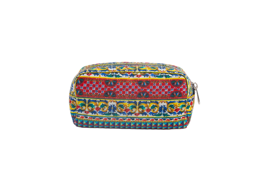 DOLCE & GABBANA NECESSAIRE NYLON PATTERN MAIOLICA