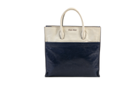 MIU MIU MADRAS SATCHEL BAG BLACK & WHITE