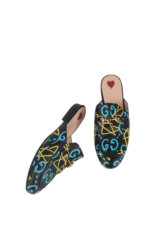 GUCCI MULE PRINCETOWN GRAFFITI HORSEBIT