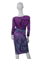 PUCCI DRESS TUBE LONG SLEEVE PURPLE BELT