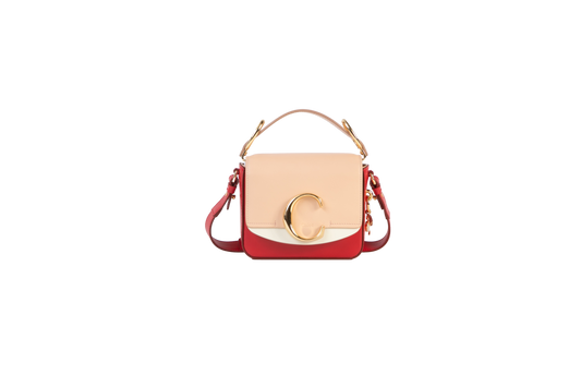 CHLOE C MINI BEGE & VERMELHO