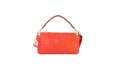 FENDI BAGUETTE EMBOSSED FF CORAL